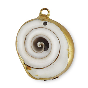 Schelp hanger special Snail Ivory-gold