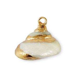Schelp hanger special Snail Pearl-gold