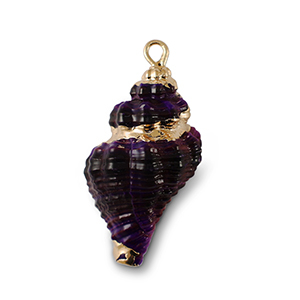 Schelp hanger special Purple-gold