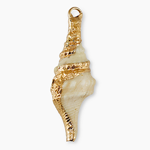 Schelp hanger special Wulk Beige-gold