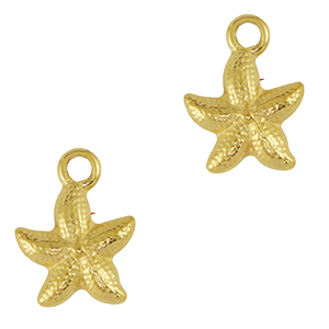 Bedels van Stainless steel Roestvrij staal (RVS) starfish Gold