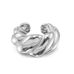 Ringen van Stainless steel Roestvrij staal (RVS) twisted Silver