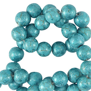 Keramiek kraal 8mm Metallic Blue