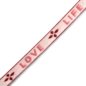 Tekstlint "love life" Pink-warm red