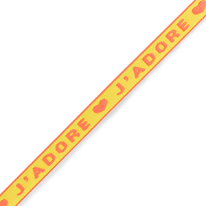 Tekstlint "j'adore" Neon yellow-orange