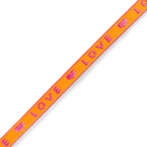 Tekstlint "love" Neon orange-pink