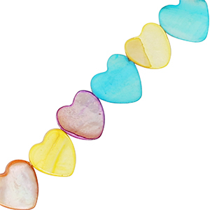 Schelp kralen heart Multicolour