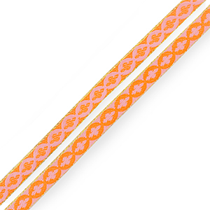 Tekstlint flower Orange-light pink