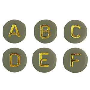 Acryl letterkralen mix Army green-gold