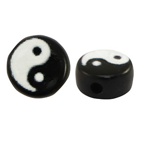 Acryl letterkralen Yin & Yang Black-white