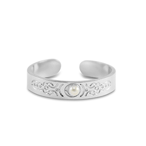 Ringen van Stainless steel Roestvrij staal (RVS) pearls Silver