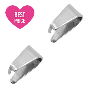 Benodigdheden van Stainless steel Roestvrij staal (RVS) buighanger ovaal voor bedel 7x4mm Zilver