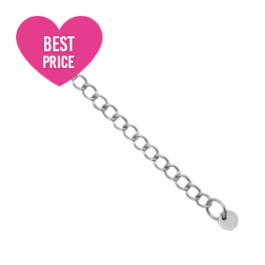 Benodigdheden van Stainless steel Roestvrij staal (RVS) verlengketting coin 4mm Zilver