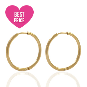 Oorbellen van Stainless steel Roestvrij staal (RVS) creolen 20mm Goud