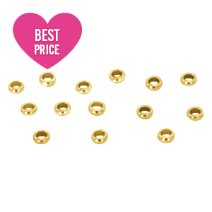 Benodigdheden van Stainless steel Roestvrij staal (RVS) knijpkralen 3mm Goud