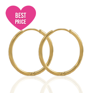 Oorbellen van Stainless steel Roestvrij staal (RVS) creolen 19mm Gold