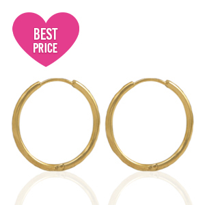 Oorbellen van Stainless steel Roestvrij staal (RVS) creolen 15mm Gold