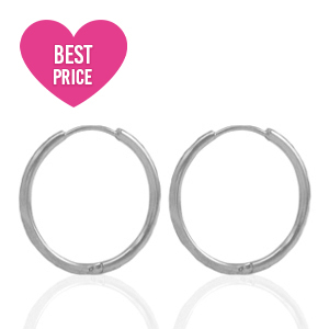 Oorbellen van Stainless steel Roestvrij staal (RVS) creolen 15mm Silver