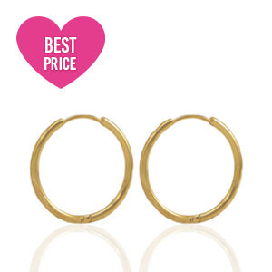 Oorbellen van Stainless steel Roestvrij staal (RVS) creolen 13mm Gold