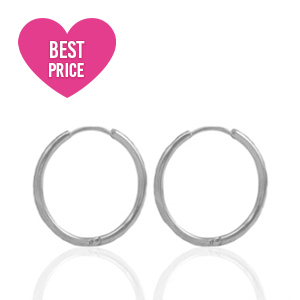 Oorbellen van Stainless steel Roestvrij staal (RVS) creolen 13mm Silver