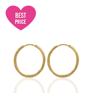 Oorbellen van Stainless steel Roestvrij staal (RVS) creolen 11mm Gold