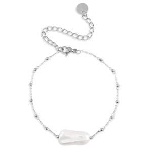 Armbanden van Stainless steel Roestvrij staal (RVS) pearls Silver
