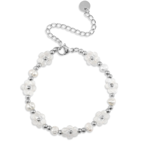 Armbanden van Stainless steel Roestvrij staal (RVS) pearls Silver