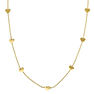 Kettingen van Stainless steel Roestvrij staal (RVS) hearts Gold