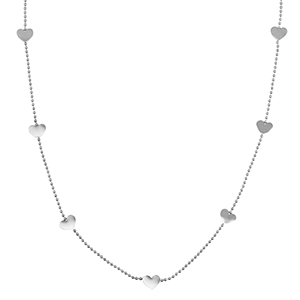 Kettingen van Stainless steel Roestvrij staal (RVS) hearts Silver
