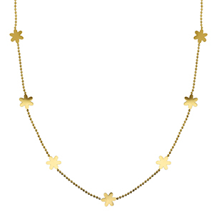 Kettingen van Stainless steel Roestvrij staal (RVS) flower Gold