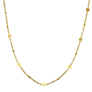 Kettingen van Stainless steel Roestvrij staal (RVS) flower Gold