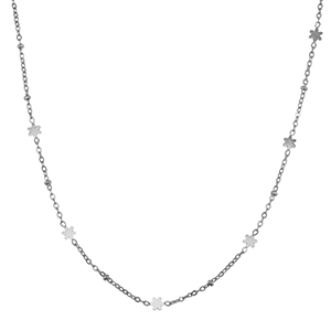 Kettingen van Stainless steel Roestvrij staal (RVS) flower Silver