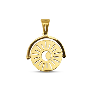 Bedels van Stainless steel Roestvrij staal (RVS) rotate sun Gold