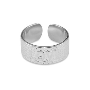 Ringen van Stainless steel Roestvrij staal (RVS) ''Love'' Silver