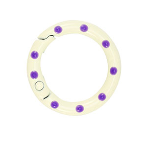 Gekleurde onderdelen voor sleutelhanger ring Off white-purple