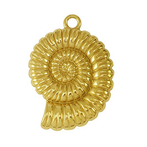 Bedels van Stainless steel Roestvrij staal (RVS) sea shell Gold