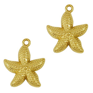 Bedels van Stainless steel Roestvrij staal (RVS) starfish Gold