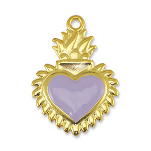 Metaal bedels DQ heart Lilac-Goud (nikkelvrij)