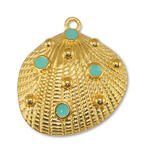 Metaal bedels DQ shell Veraman Blue-Goud (nikkelvrij)