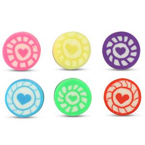 Polymeer kraal rond heart Multicolour