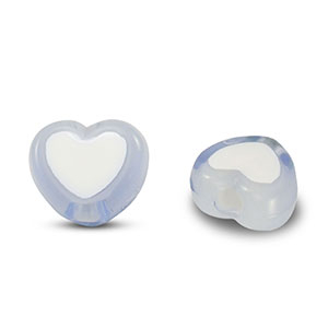 Acryl kralen heart Light blue-white