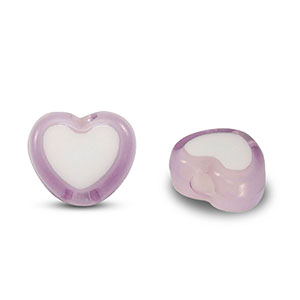 Acryl kralen heart Lilac