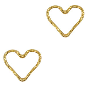 Bedels/tussenstuk van Stainless steel Roestvrij staal (RVS) heart Gold