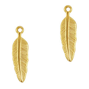 Bedels van Stainless steel Roestvrij staal (RVS) feather Gold