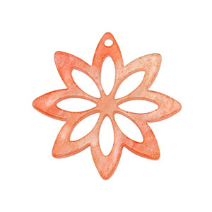 Hangers van resin flower Coral red