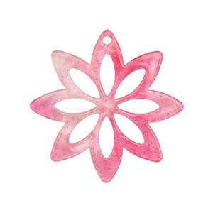 Hangers van resin flower Pink