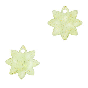 Hangers van resin flower Light green