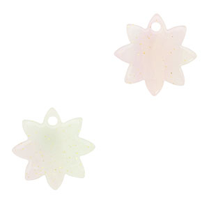 Hangers van resin flower Multicolor lilac-green