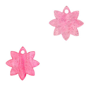 Hangers van resin flower Pink