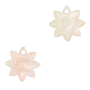 Hangers van resin flower Light pink
